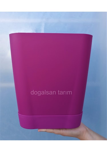 8,8 Lt Safir Saksı Kare Saksı Dekoratif Saksı Renkli Çiçek Saksı