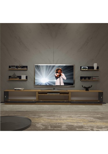 Decoraktiv Trendstyle 270rs Mdf Tv Ünitesi Tv Sehpası Pera - Siyah Mermer