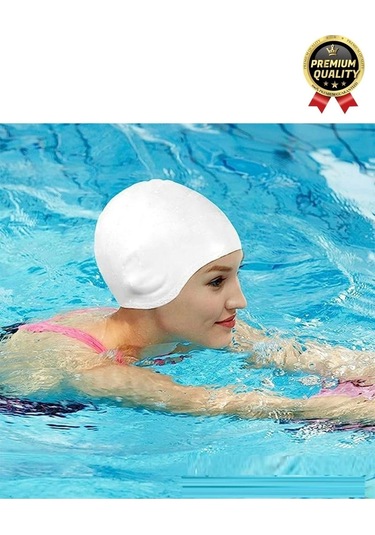 Premium Su Geçirmez Sızdırmaz Kaymaz Elastik Yüzme Şapkası Kaliteli Silikon Deniz Havuz Yüzme Bonesi Çok Renkli