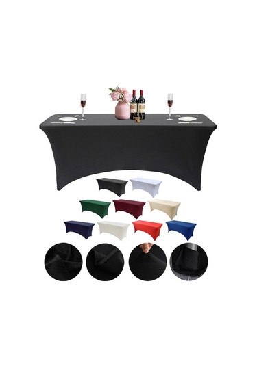 Sones 153x75x75 Cm Dikdörtgen Elastik Masa Örtüsü Otel Restoran Düğün Ziyafet Parti Uzun Masa Dekorasyonu Masa Örtüsü Yeşil Yeşil