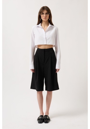 Basic Crop Gömlek Beyaz