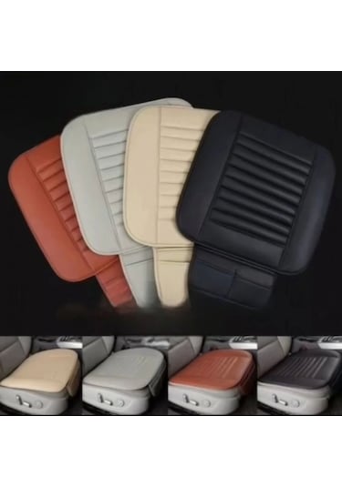 Su Geçirmez Ön Arka Araba Koltuk Minder Deri 3'lü Oturak Bej