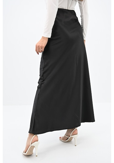 Koza Butik Kadın Dökümlü Saten Etek 6275-24 001