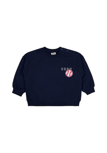 Civil Baby Crew Baskılı 6-18 Ay Sweatshirt Koyu Lacivert