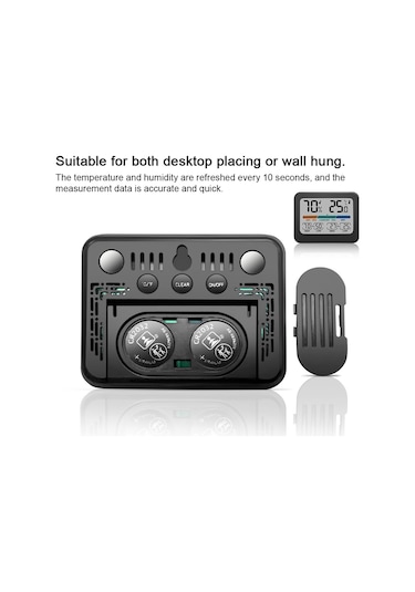 Maiyame Ev İçin Renkli Ekranlı Sıcaklık Ve Nem Ölçer - Yüksek/düşük Sıcaklık Kaydı, Taşınabilir Multifonksiyon Alet