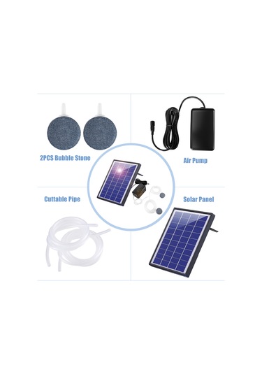 6 W Güneş Oksijen Pompası Akvaryum Balık Tankı Oksijenatör