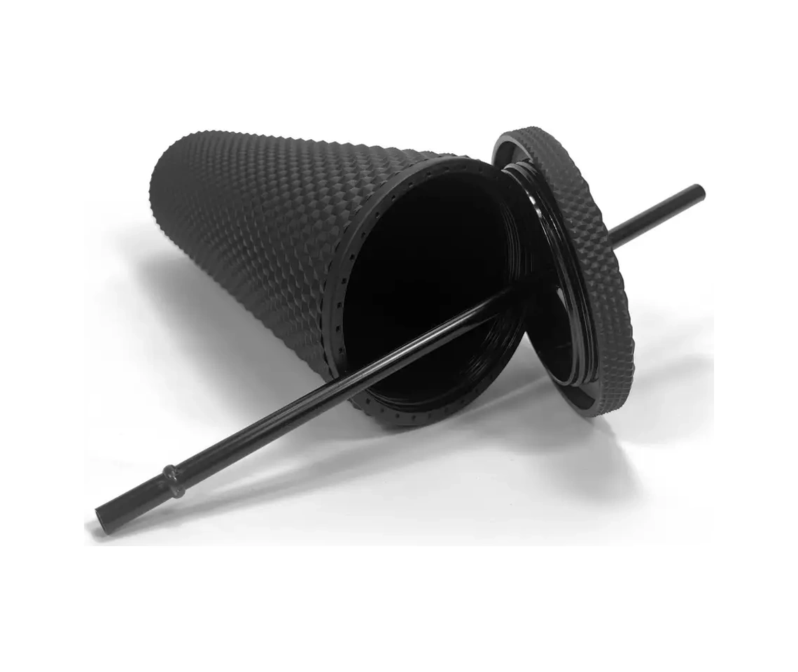 Haware Tekrar Kullanılabilir Kapaklı Ve Pipetli İçecek Bardağı 53860325 Siyah Mat