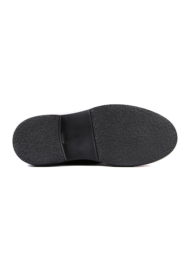 Shoetyle - Siyah Deri, Süet Fermuarlı Erkek Bot 250-085-1078 Siyah