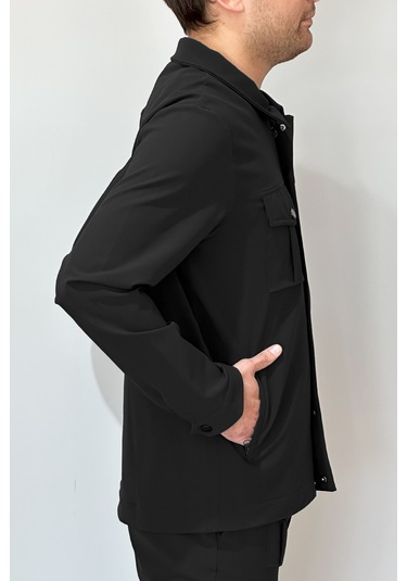 Erkek Modern Fermuarlı Üst 24720 Siyah Siyah