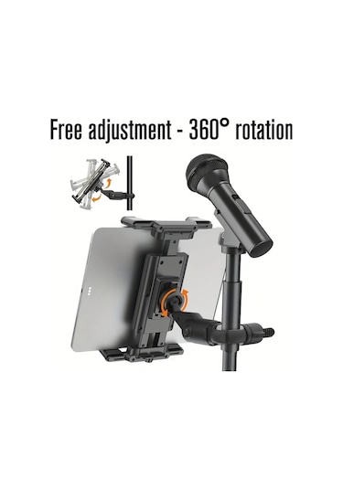 Honeybeeshop Yeni Tablet Tutucu Telefon Tutucu Black Mikrofon Standı Bariyer Ve Gidon İçin 4 7 İla 13 Inç Ekran