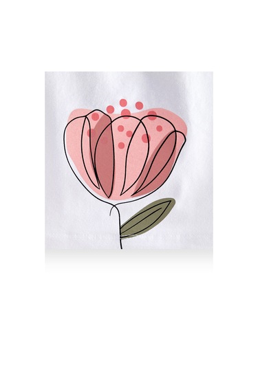 Denokids Çiçekli Kız Çocuk Pembe Müslin Pantolon Takım Renkli Çok Renkli