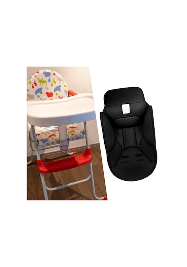 Suntek Bebek Yemek Sandalyesi Örtüsü Pu Deri Siyah