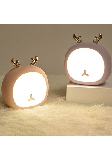 Moly Mor Geyik Şekilli Usb Şarjlı Dimmable Dokunmatik 2w Yatak Odası Lambası Diğer