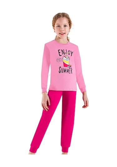 Ersoy 751u Kız Çocuk Uzun Kollu Pijama Takımı-pembe Pembe