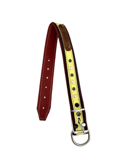 Ln Leather Gerçek Deri Orta Irk Yumuşak Dokulu 3,5 X 65 Cm Tasma Sarı Siyah