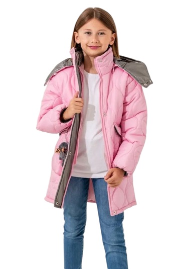 Kız Çocuk Kapitone Model Fermuar Kapama Kapüşonu Çıkabilen Astarlı Ayıcık Aksesuarlı Pembe Renk Mont Pembe Kız Çocuk Kapitone Model Fermuar Kapama Kapüşonu Çıkabilen Astarlı Ayıcık Aksesuarlı Pembe Renk Mont Pembe