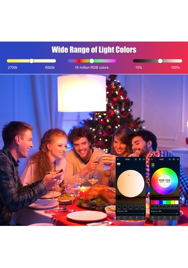 Reedark Bluetooth Akıllı Ampul, Zengge Uygulaması İle Kontrol, 2700k-6500k Cct Ve 16m Rgb Renk, Dinamik Modlar, Müzik Senkronizasyonu, Zamanlayıcı Ve Kumanda, Beyaz