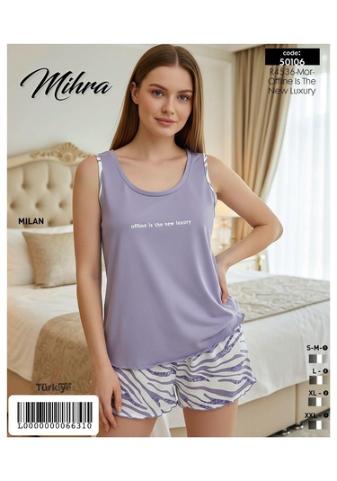 Miressa Şortlu Pijama Takımı Lila