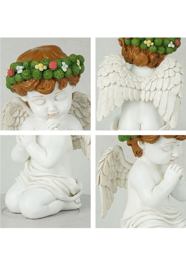 Homyl Giriş Rafı Bahçesi Için Dekoratif Dua Eden Melek Çocuk 19cmx10,7cm