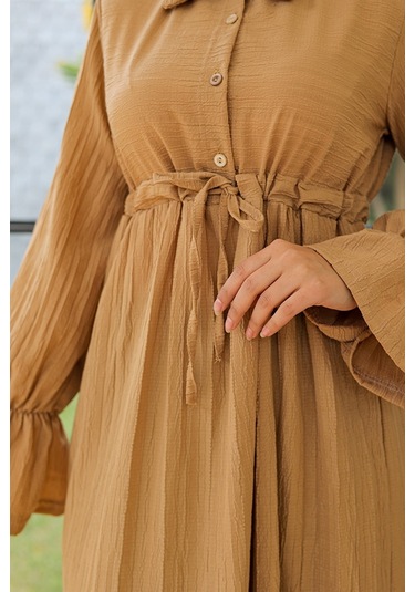 Elisa Gömlek Yaka Elbise 899 - Vizon