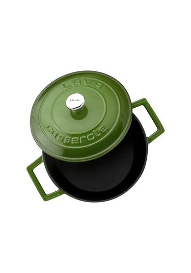 Lava Döküm Yuvarlak Tencere Çap 20 cm - Folk  Mavi