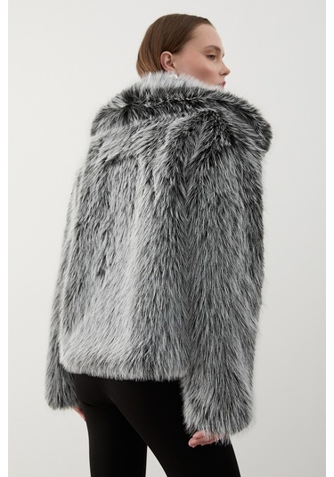 Gri Kırçıllı Britney Kürk - 8900 Gri