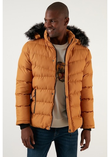 Buratti Slim Fit Suni Kürklü Peluş Astarlı Çıkarılabilir Kapüşonlu Şişme Erkek Mont 5761080 B Hardal Buratti Slim Fit Suni Kürklü Peluş Astarlı Çıkarılabilir Kapüşonlu Şişme Erkek Mont 5761080 B Hardal