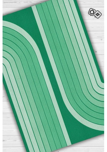 Homshtag Soyut Yeşil Oturma Odası Halısı Mid-century Modern Halı Çok Renkli
