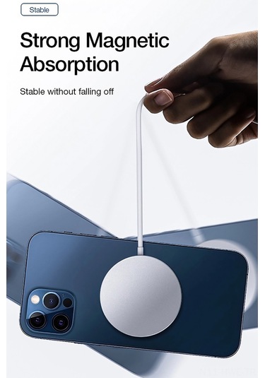 Honmex iPhone Uyumlu 12 Serisi İçin 15w Hızlı Şarj, Magsafe Manyetik Kablosuz Şarj Cihazı, Taşınabilir Ve Güvenli Kullanım