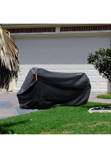 Suntek Kilit Delikleri İle Aşınmaya Dayanıklı Motosiklet Örtüsü Siyah 3XL