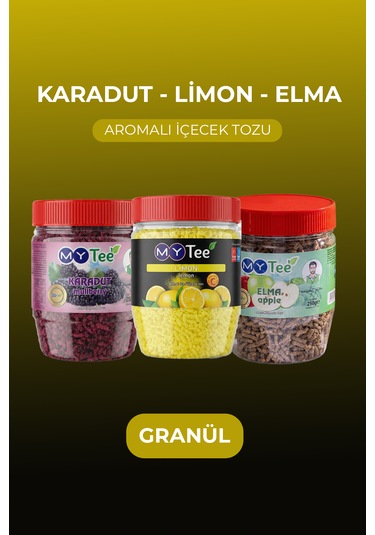 Mytee 3'lü Limon - Karadut - Elma Aromalı Granül İçecek Tozu 3 X 250gr 750 G