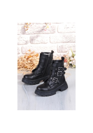 Fort Cool Caneda Anatomik Sıcak Astar Kaymaz Taban Kız Çocuk Bot Siyah