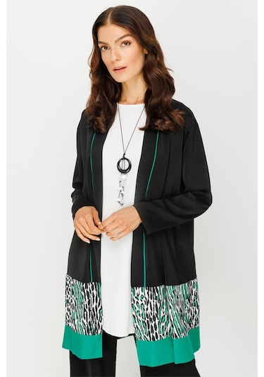 Leopar Detaylı Ceket İçtunik Pantolon Kolye Takım Yeşil-yeşil Yeşil