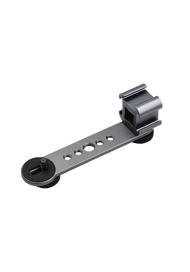 Moveevo Alüminyum Üçlü Soğuk Ayaklı Braket - 1/4" Ve 3/8" Vida Bağlantıları - Led Işık, Flaş, Tripod Uyumlu - Gri Renk