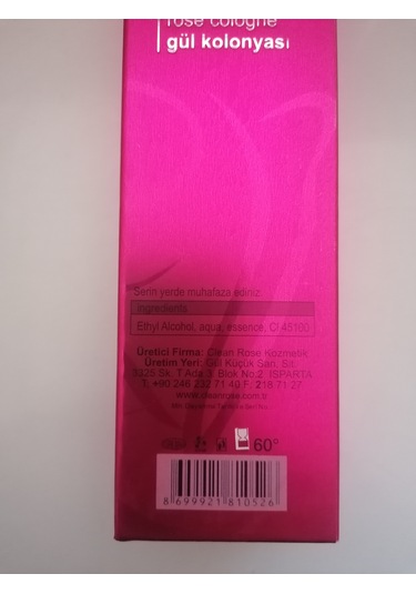 Cleanrose Gül Kolonyası Cam Şişe Kutulu 200ml