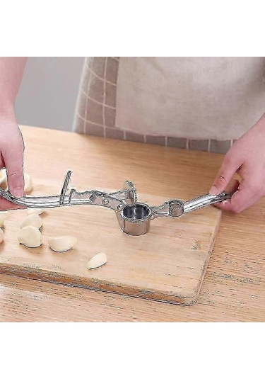 Çelik Sarımsak Presi - Zencefil Ezici - Mutfak Gereçleri - Kolay Temizlenebilir Ve Paslanmaz Sarımsak Presi, H Siyah