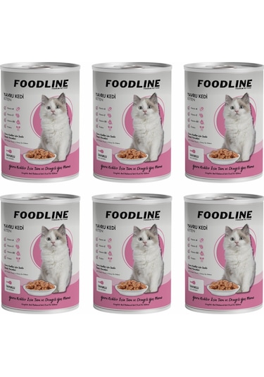 Foodline Tavuklu Yavru Kedi Konservesi 6 x 400 G