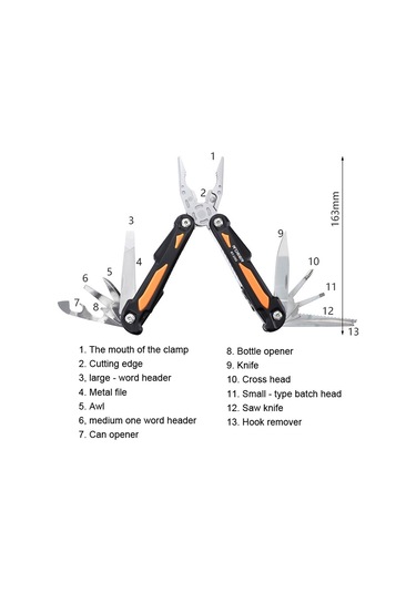 Rdeer Rt-2352 Çok Amaçlı Pense Katlanır Bıçak Açık Hava Ev Acil Durum Aracı