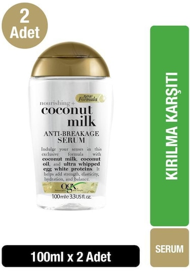 OGX Besleyici ve Kırılma Karşıtı Coconut Milk Serum 100 ML x2