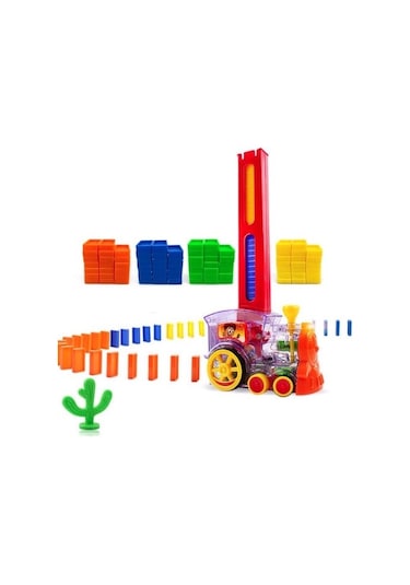 Can Oyuncak Pilli Dominolu Tren Kutulu 80 Parça Domino Taşı Dizen