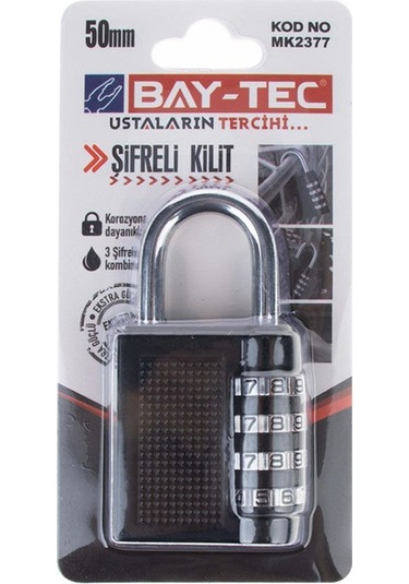 Şifreli Asma Kilit 50 Mm-mk2377 Bay-tek