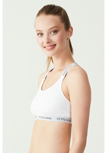 U.S. Polo Assn. Kadın Beyaz Çapraz Askılı Büstiyer 66117