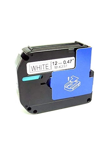 Brother P Touch M Tape M-K231 Beyaz Etikete Siyah 12Mmx8M