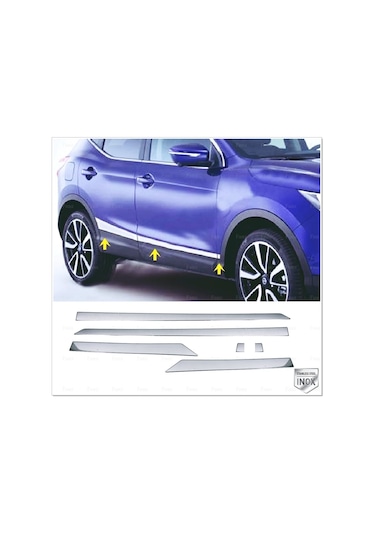 Nissan Qashqai Uyumlu Krom Yan Kapı Çıtası 6 Prç. 2013-2021 Arası P. Çelik