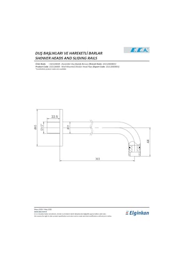 Eca Dalia Ankastre Duş Seti - 3 Yollu / 7 Parça Set 102199771 Krom