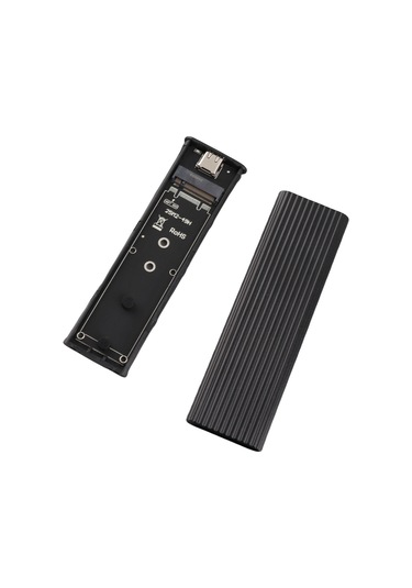 Vkemall M.2 Ngff Sata Ssd Kutusu, Usb 3.1 Type-c, Alüminyum Kasa, Uasp Hızlandırma, Araçsız Kurulum, Siyah