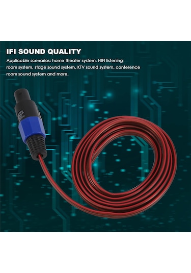 Speakon Hoparlör Kablosu Çıplak Tel Açık Uçlu Kablo, Speakon'dan Hoparlöre