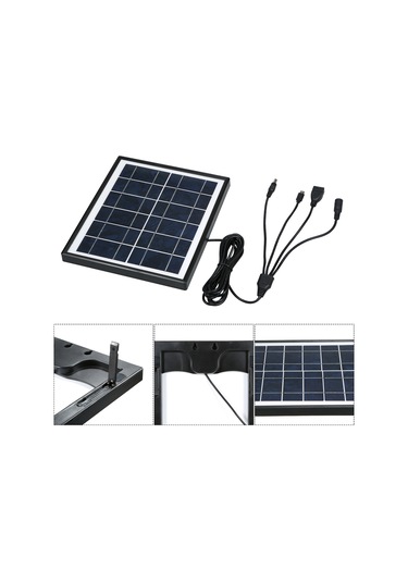 Mufunye 7w Taşınabilir Güneş Paneli - 6v 1.3a Çıkışlı, Ip65 Su Geçirmez, Usb/dc Bağlantılı, Kamp & Seyahat İçin