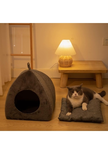 Geeroyoo Üçgen Kedi Yatağı Sıcak Kalın