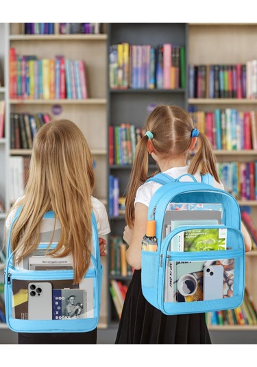 Vkemall Geniş Kapasiteli Transparan Sırt Çantası - Oxford Kumaş Ve Pvc Malzeme, Kolay Temizlenir, Okul/konser/seyahat İçin Uygun